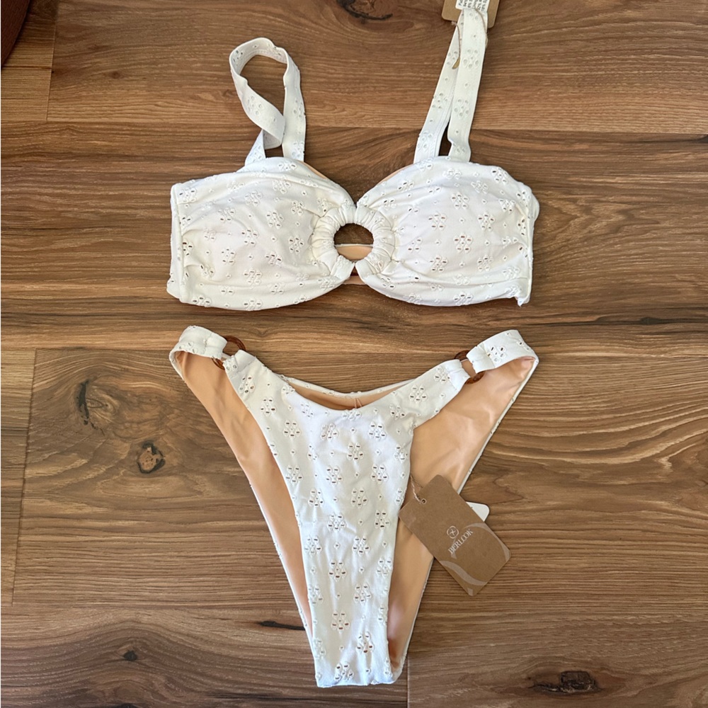 Women’s  White Eyelet One Piece Swimsuit